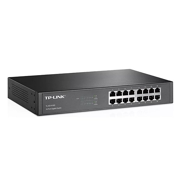 Switch 16 Portas TP-Link Gigabit 10/100/1000 Mbps Rack/Desk TL-SG1016D