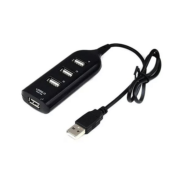 Hub Usb 2.0 Extensão Cabo Md9 4 Portas Barra