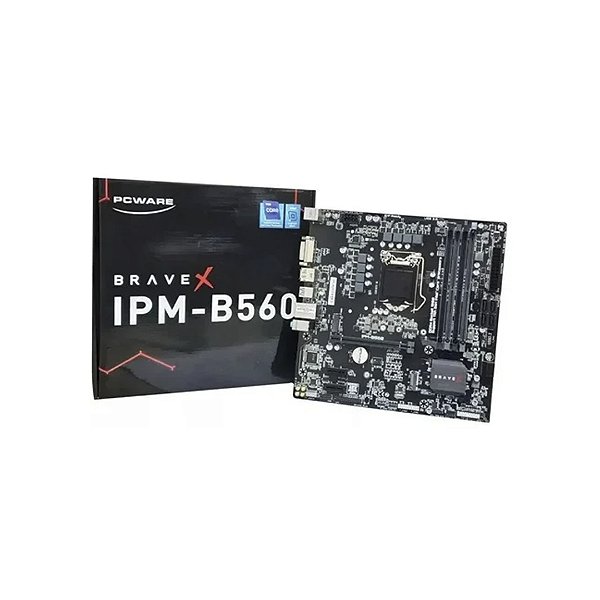 Placa-mãe PCWare Bravex IPM‑B560 mATX LGA1200 – DDR4 até 128 GB, HDMI/DP/VGA/USB