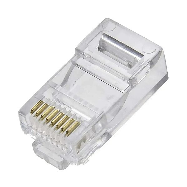 Kit 100x Conector RJ45 Macho Cat6 Furukawa SohoPlus – Pass‑Through, Ouro, Padrão T568A/B