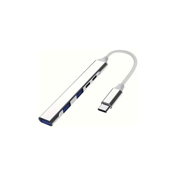 Hub C3Tech USB‑C 3.0 5 Portas – 1x USB‑C + USB‑3.0, Plug and Play, Ideal para Notebooks & Escritório