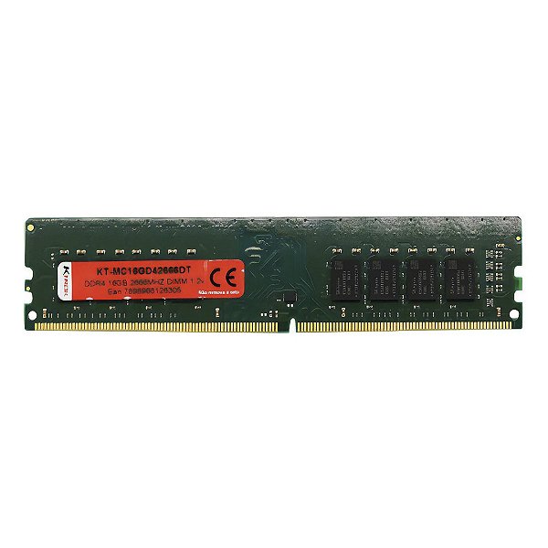 Memória Ram Para Desktop Pc Ktrok 16gb Ddr4 2666mhz Udimm