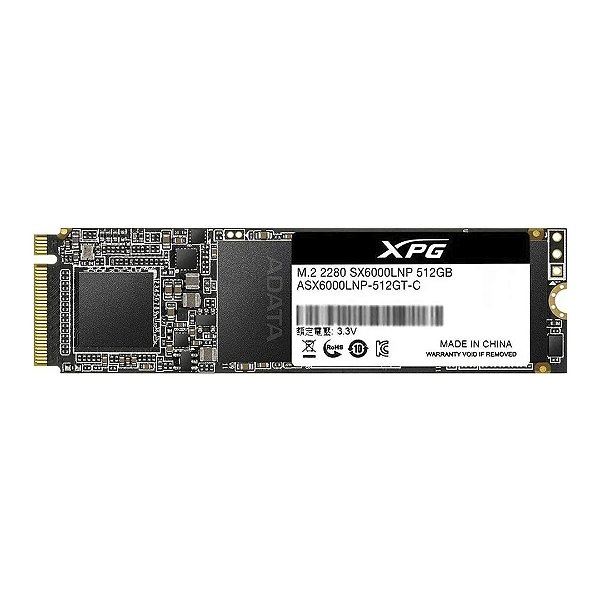 SSD NVMe 512Gb Adata M.2 Pcie XPG SX6000 Lite - ASX6000LNP-512GT-C