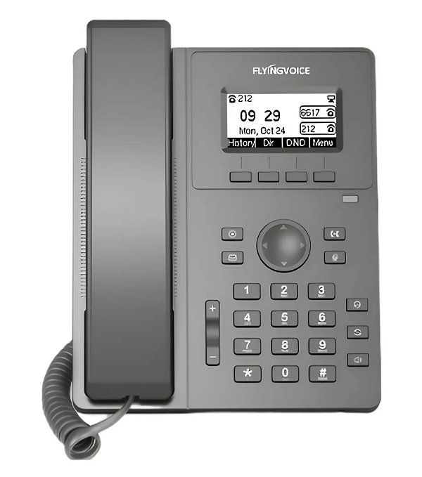 Telefone IP Flyingvoice P10G PoE Gigabit com Fonte 5 V – 2 Contas SIP, Áudio HD