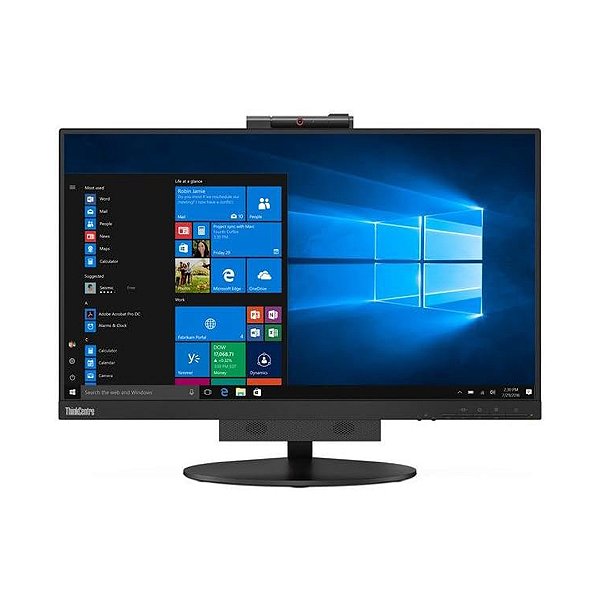 Monitor Lenovo Tiny-in-One Gen 4 23.8" com Mini PC ThinkCentre M75q Gen 2 Ryzen 5 PRO, 16GB, SSD 512GB, Webcam, Caixa de Som e Windows 10 Pro