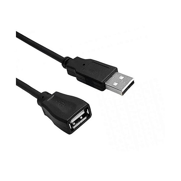 Cabo Extensor USB 2.0 AM para AF 1,8m Preto – Conexão Estável para PC e Notebook