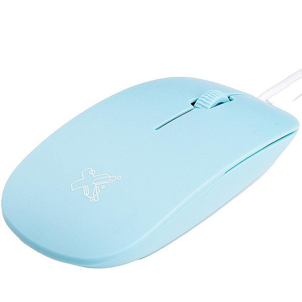Mouse Maxprint azul 1200 DPI com fio USB, 3 botões, óptico, plug & play