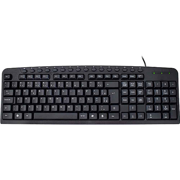 Teclado KMex KM2928 com Fio USB ABNT2 para Escritório e Uso Diário