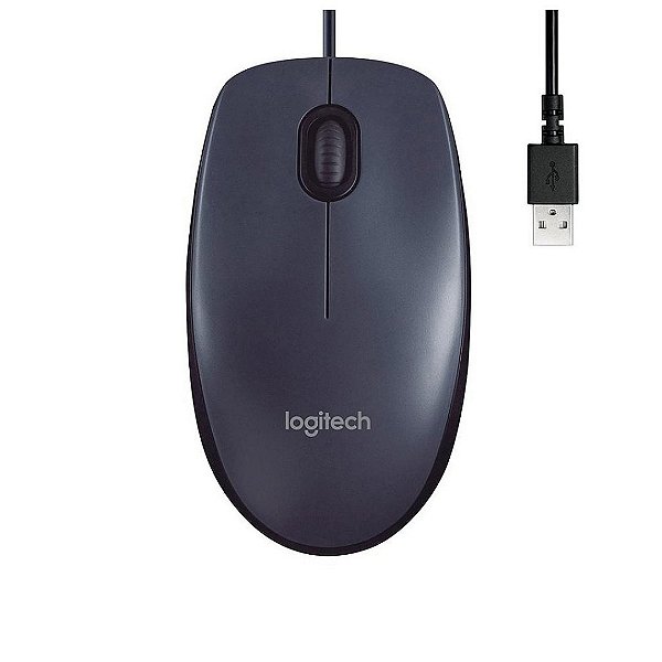 Mouse USB Logitech M90 910-004053 com Design Confortável, Alta Precisão e Instalação Plug and Play