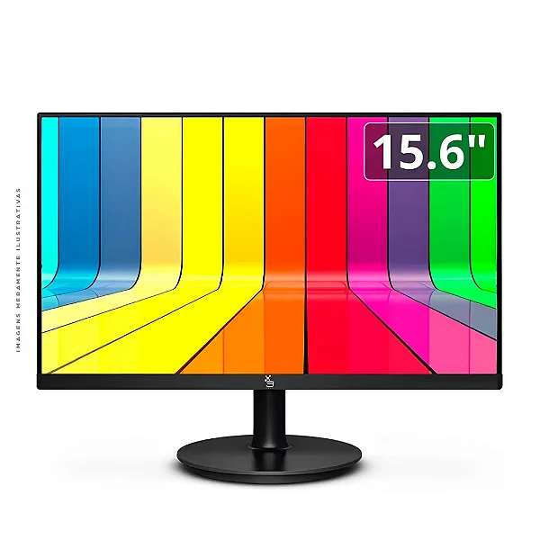 Monitor 15.6 3Green Convencional Full HD LED com HDMI, VGA, 60Hz e alimentação bivolt