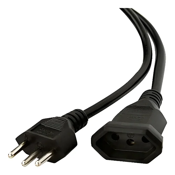 Cabo de Força Extensor 1,8 Metros 10 Amperes 250V Tripolar Padrão Brasileiro