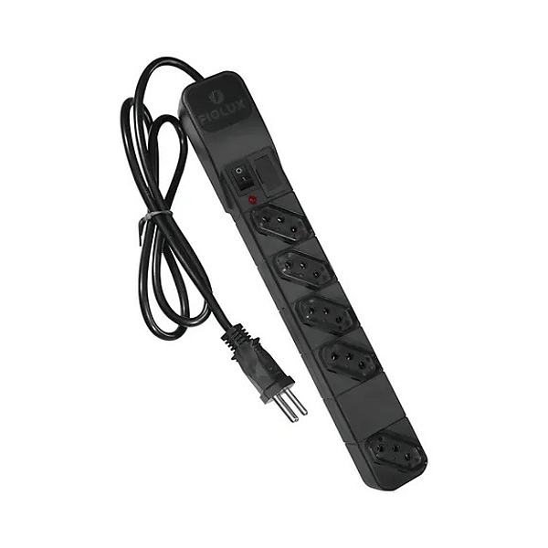 Filtro de Linha Fiolux 5 Tomadas Espaçadas Cabo 3m Bivolt slim