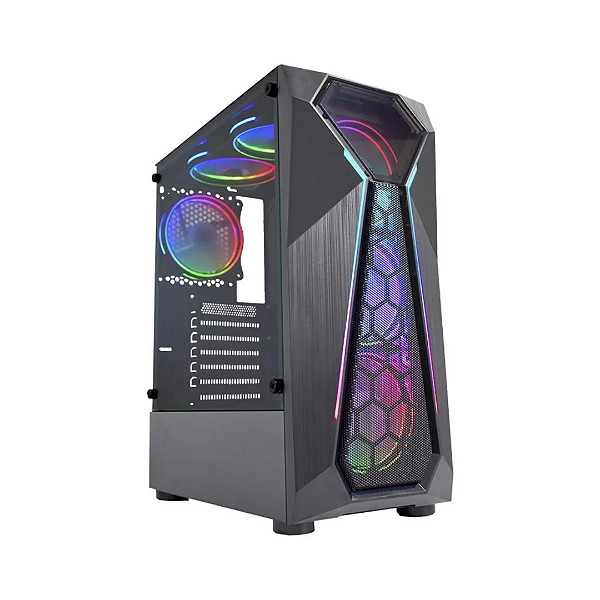 Gabinete Gamer K-Mex Warlock A1D4 com Iluminação RGB