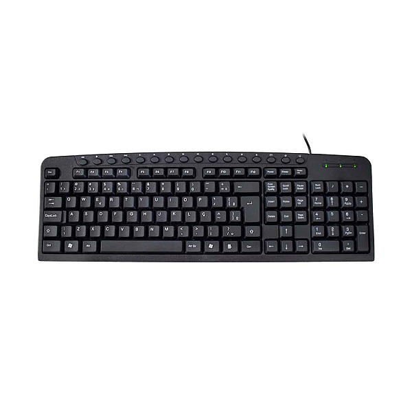 Teclado Kmex KM2928 USB Multimídia Preto ABNT2 Plug and Play