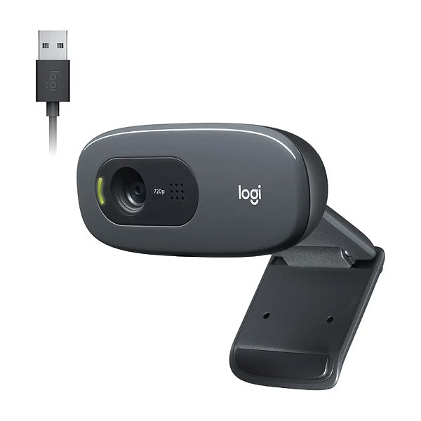 Webcam HD Logitech C270 com Microfone Embutido HD 720p