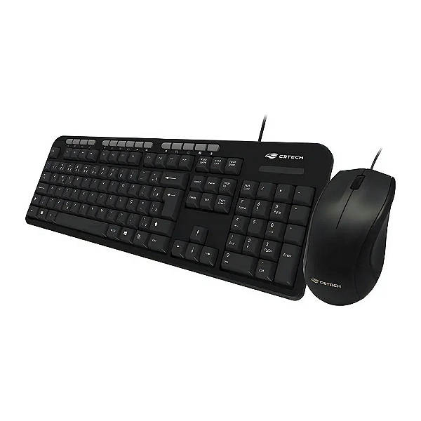 Kit Teclado e Mouse USB C3Tech KT-100BK Preto ABNT2