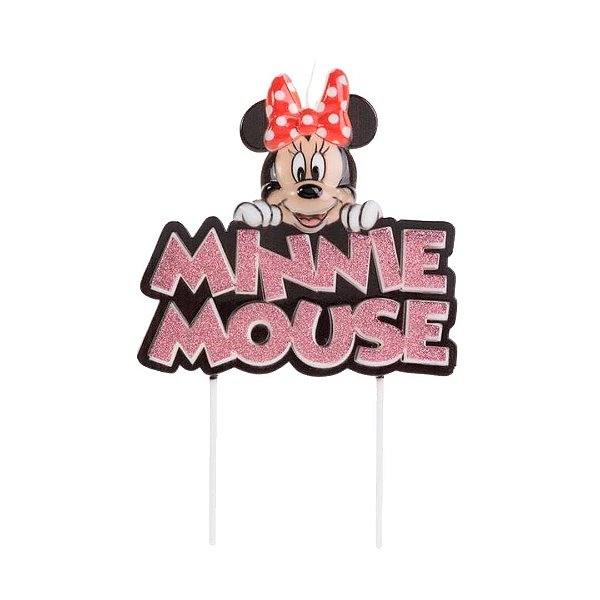 Vela Mouse Menina Rose Glitter Decoração Silver Festas