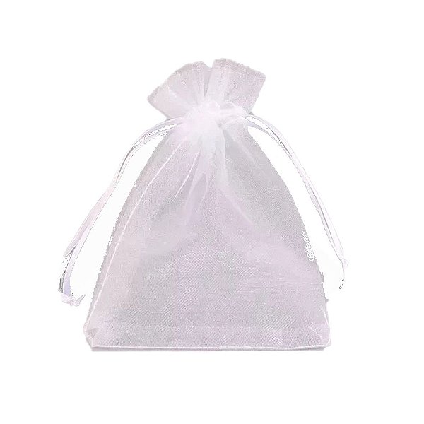 Saco Organza Branco Embalagem Lembrancinha 12x17 10un Sanja Festas