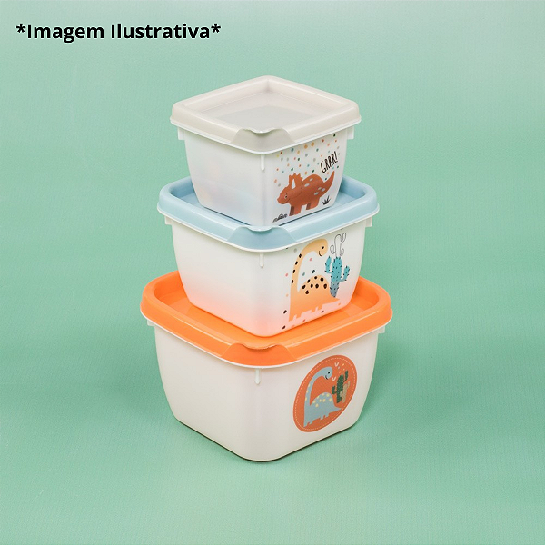 Conjunto 3 Potinhos Conect Infantil Menino