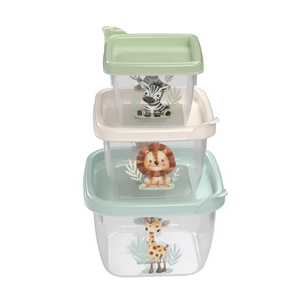Conjunto 3 Potinhos Conect Infantil Menino