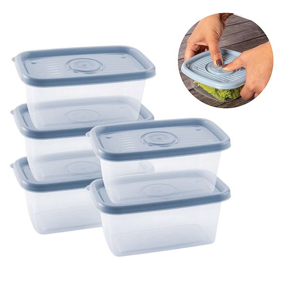 Conjunto 5 Potes Pop 380 Ml Retangular