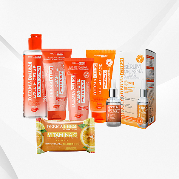 Sabonete Esfoliante Água Micelar Cuidado com o Rosto Vitamina C Anti-Idade Clareamento Dermachem