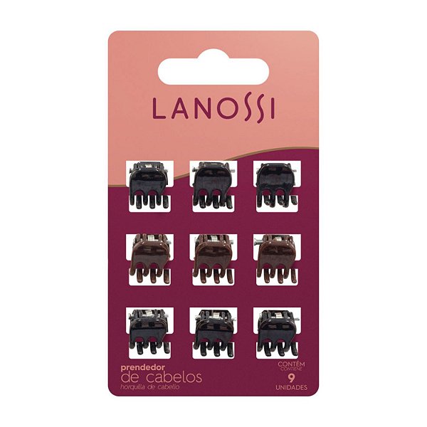 Conjunto Mini Piranha de Cabelo 9 Unidades - Lanossi