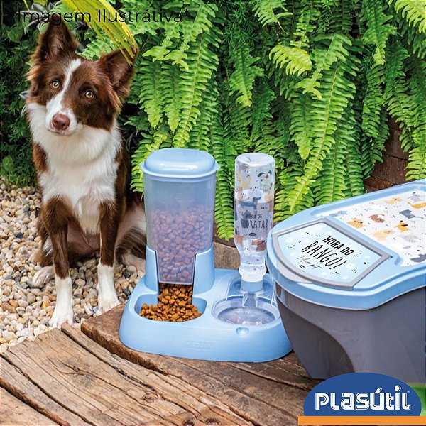 Comedouro e Bebedouro Para Pet com Garrafa 1 Litro Plasútil