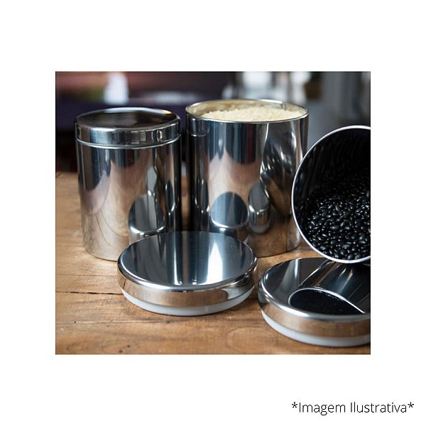 Conjunto de Potes para Mantimentos com Tampa 3 Peças Brinox