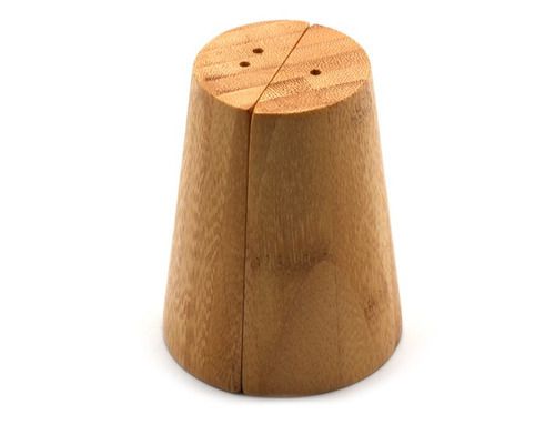Saleiro E Pimenteiro De Bambu Natural Kit 2 Peças