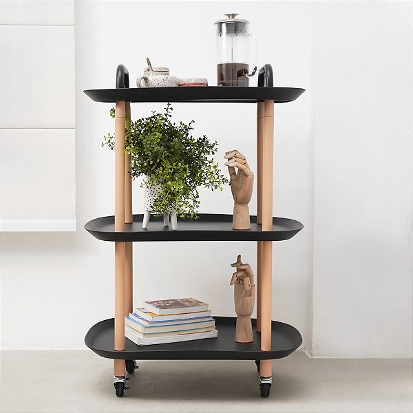 Estante Carrinho Multiuso C/ Rodinhas 3 Andares Oikos