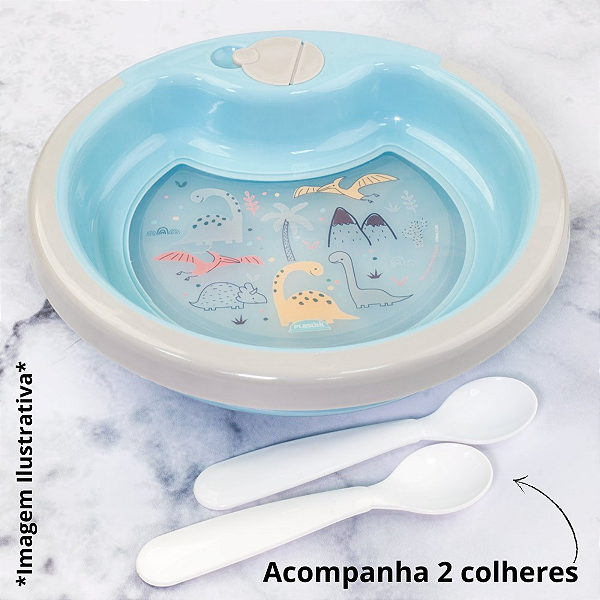 Kit Alimentação Prato Térmico + Canequinha 330Ml Com Alça Infantil Plasútil