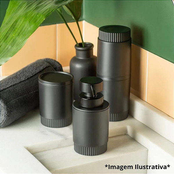 Kit 3 Peças para Banheiro Dispenser Porta Escova de Dente e Bandeja Bancada Ou
