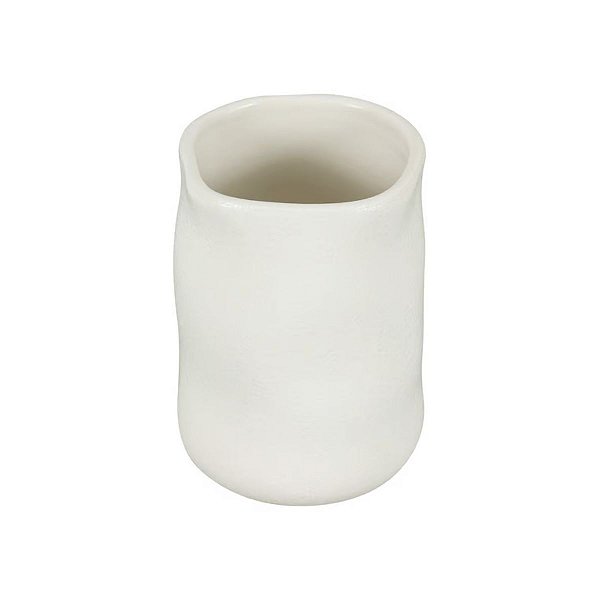 Porta Escova Objetos de Banheiro Cerâmica Branco Oikos