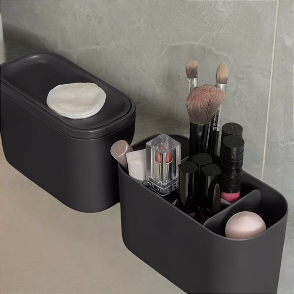 Kit Organiza Maquiagem Penteadeira Banheiro 2 Peças Bold Ou
