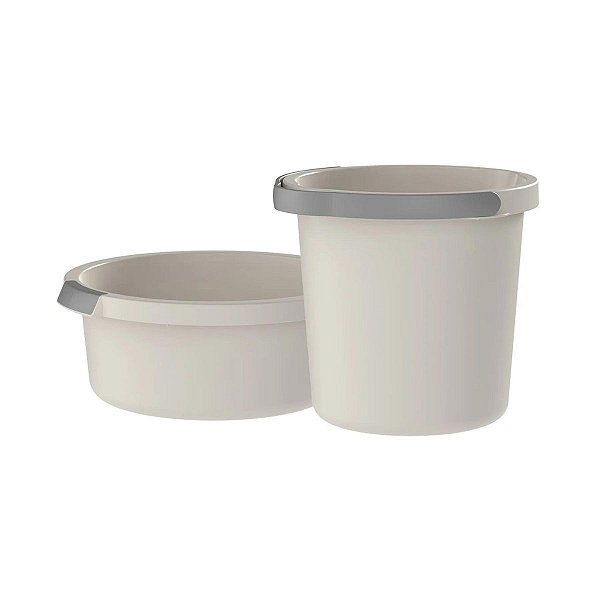 Conjunto Balde Bacia Resistente Lavanderia Organização Flow