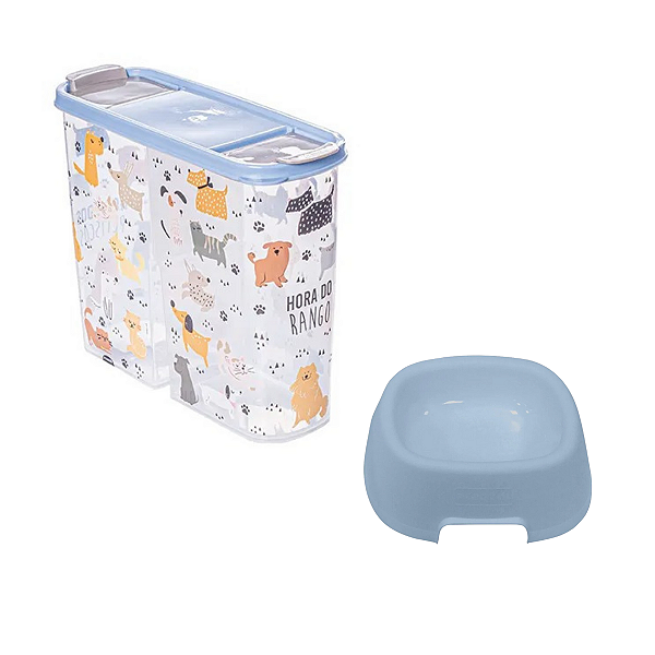 Pote Ração Cachorro Gato Multiuso 2,4L Comedouro Pet 330ml