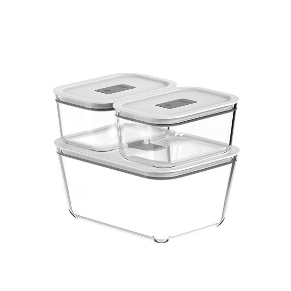 Kit 3 Pote De Vidro Hermético 2,4L E 725ml Ou
