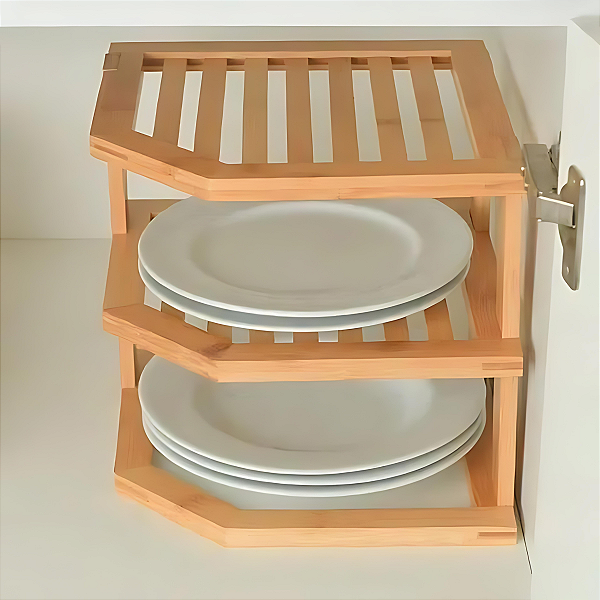 Prateleira Organizador Tripla Keep Bambu - Ou