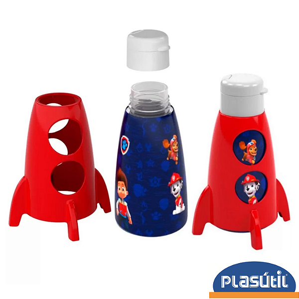 Garrafa Plástica Foguete 320ml Infantil Plasútil