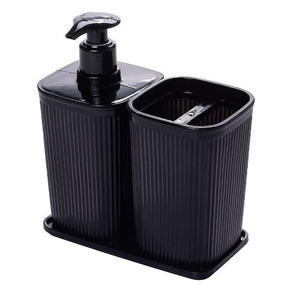 Kit Banho 3 Peças Porta Sabonete Porta Escova E Bandeja