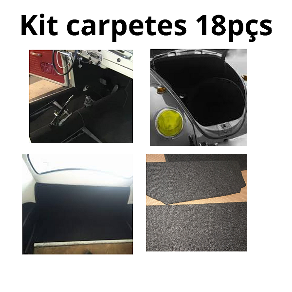 Forração Do Assoalho Fusca PRETO Kit 16 Peças+BRINDE