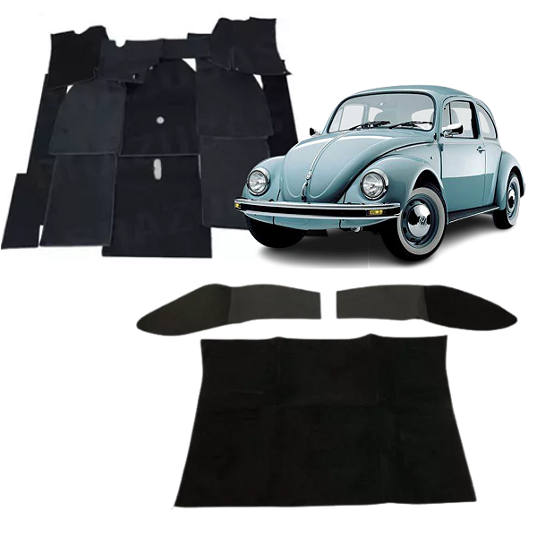 Forro Assoalho Fusca Carpete Recortado 11 peças + Chiqueirinho