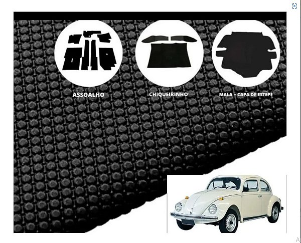 Forro Assoalho+ Mala Com Capa Estepe + Chiqueirinho Fusca