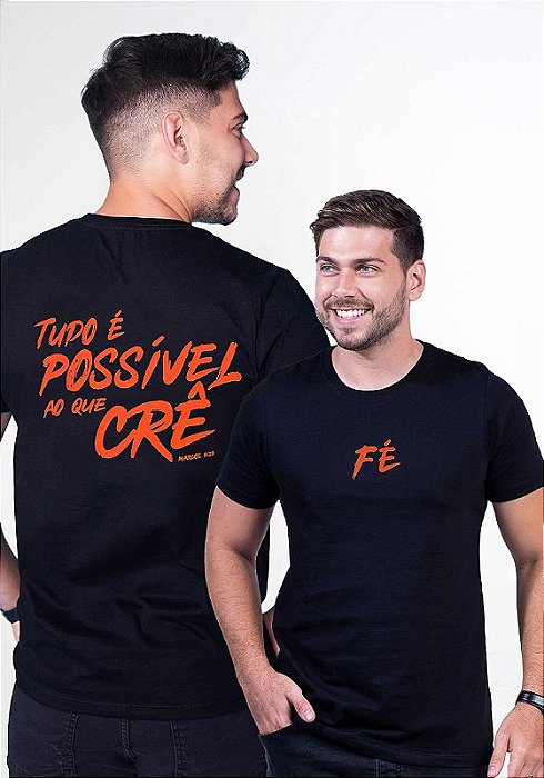 T-SHIRT MASCULINA  - TUDO É POSSÍVEL - COR PRETO