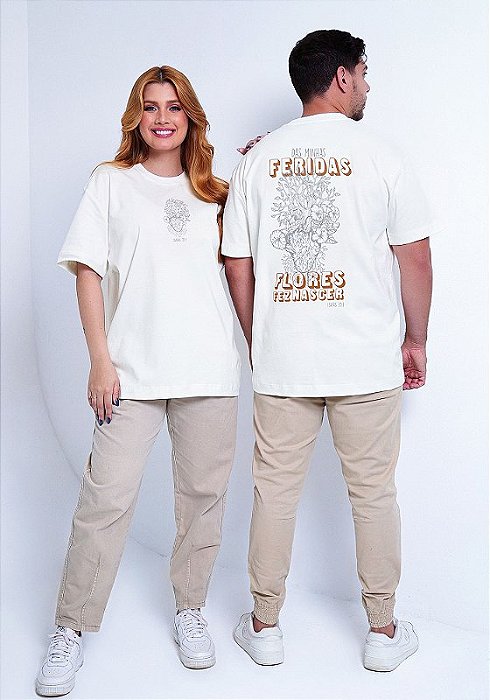 OVERSIZED - FLORES FEZ NASCER - COR MARFIM