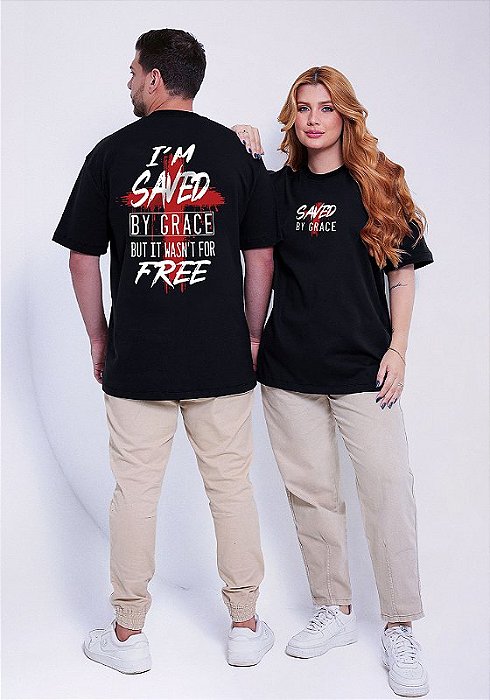 OVERSIZED - SAVED BY GRACE - COR PRETO