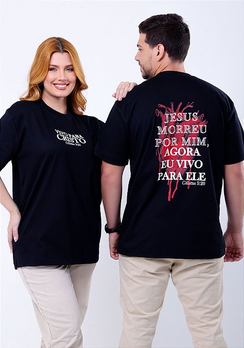 OVERSIZED - JESUS MORREU POR MIM - COR PRETO