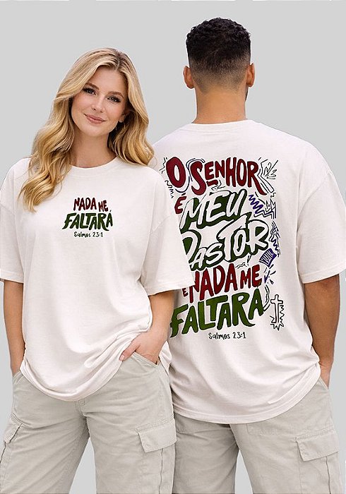 OVERSIZED -O SENHOR É MEU PASTOR - COR MARFIM