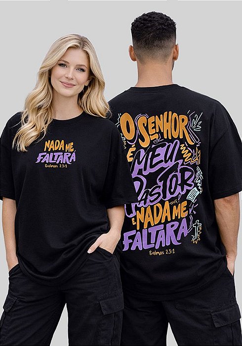 OVERSIZED - O SENHOR É MEU PASTOR - COR PRETO